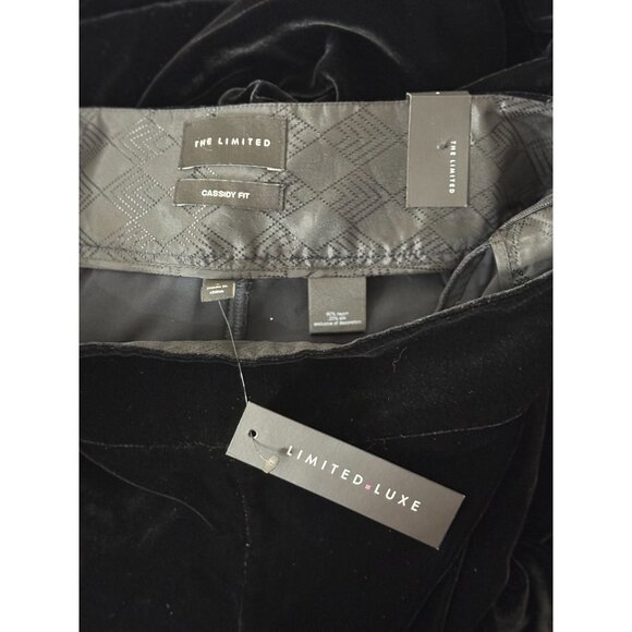 The Limited "Cassidy" style Silk Blend Black Velvet Wide Leg Pants Size 4  NWT - Picture 5 of 9